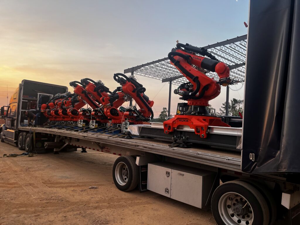 kuka robots on a transport truck DRM Controls Lawrenceburg Tennessee System Integrator
